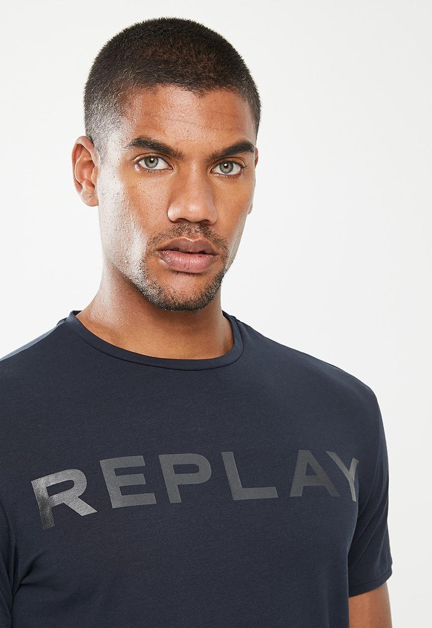 Replay - Chest print tee - navy blue