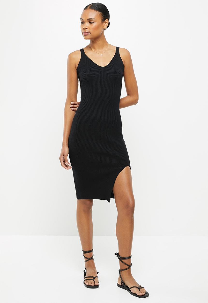 dailyfriday - Sweet heart neckline dress - black