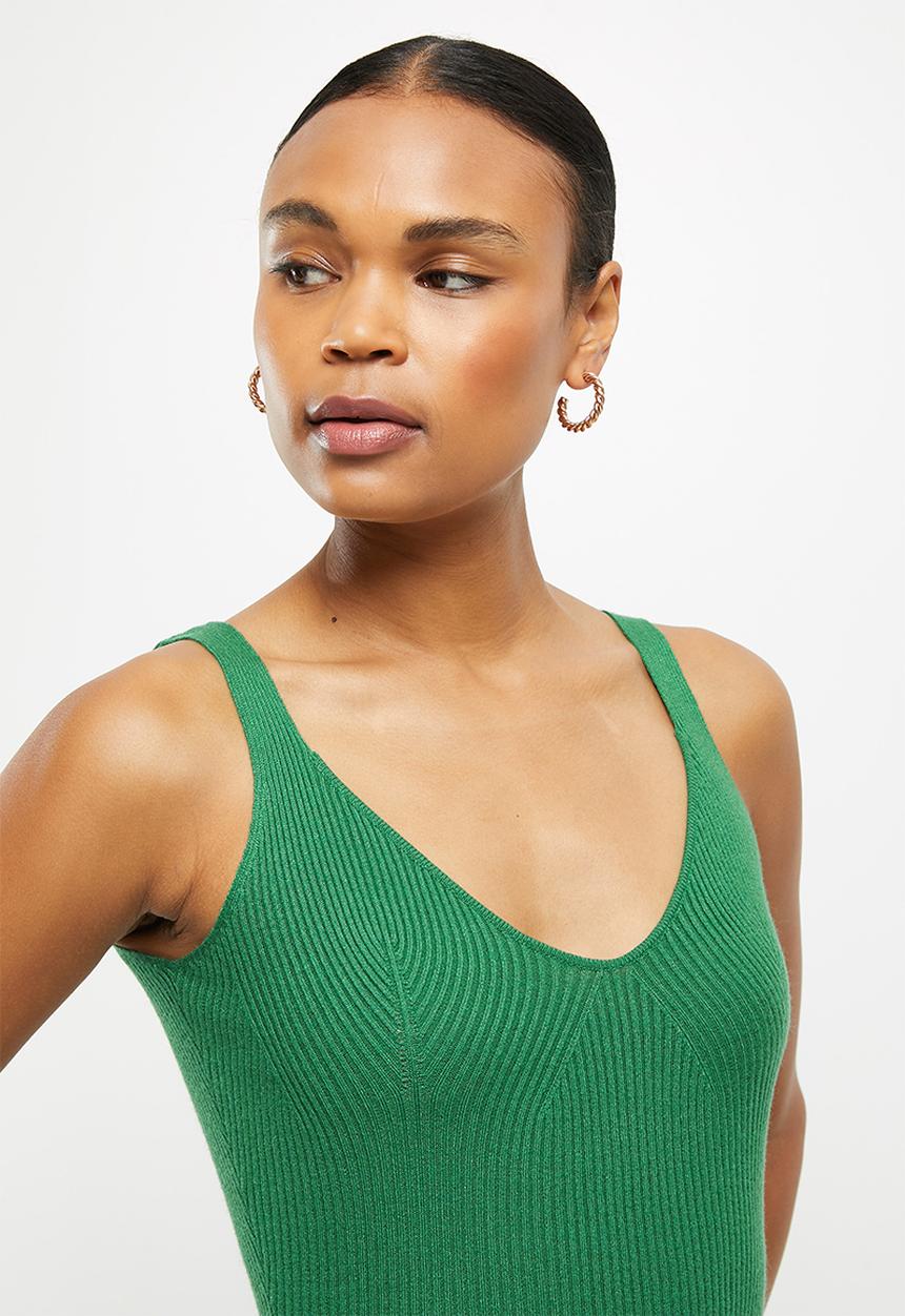 dailyfriday - Sweet heart neckline dress - green