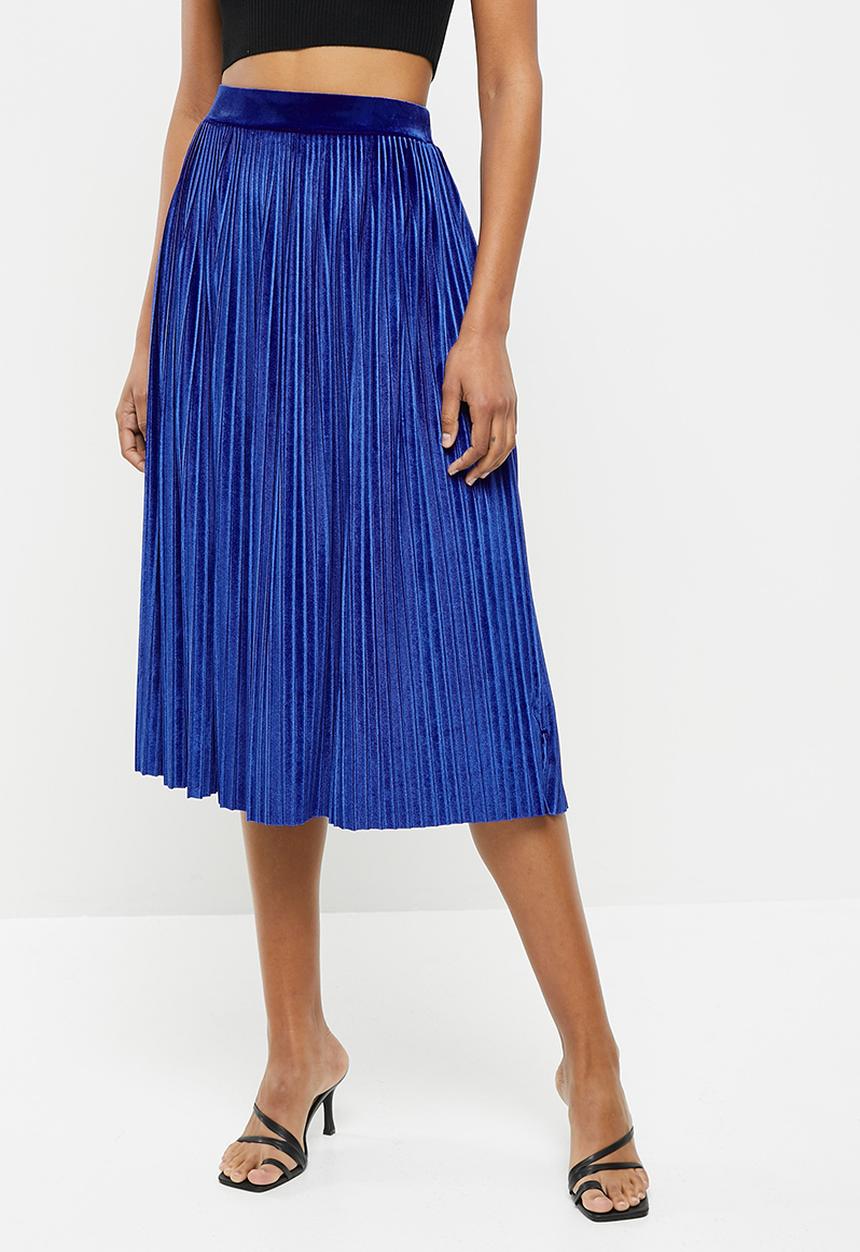 Me&B - Velvet maxi skirt - blue