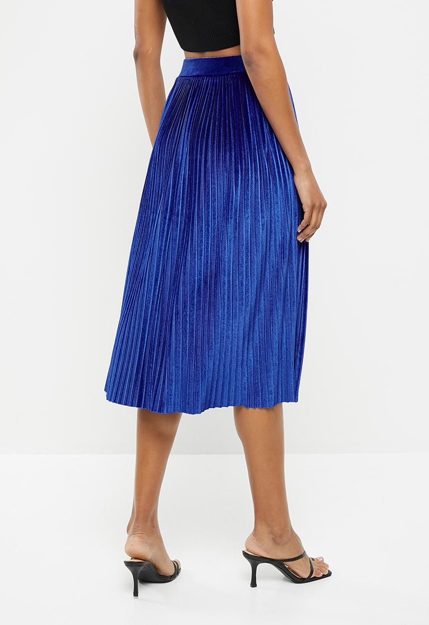 Me&B - Velvet maxi skirt - blue