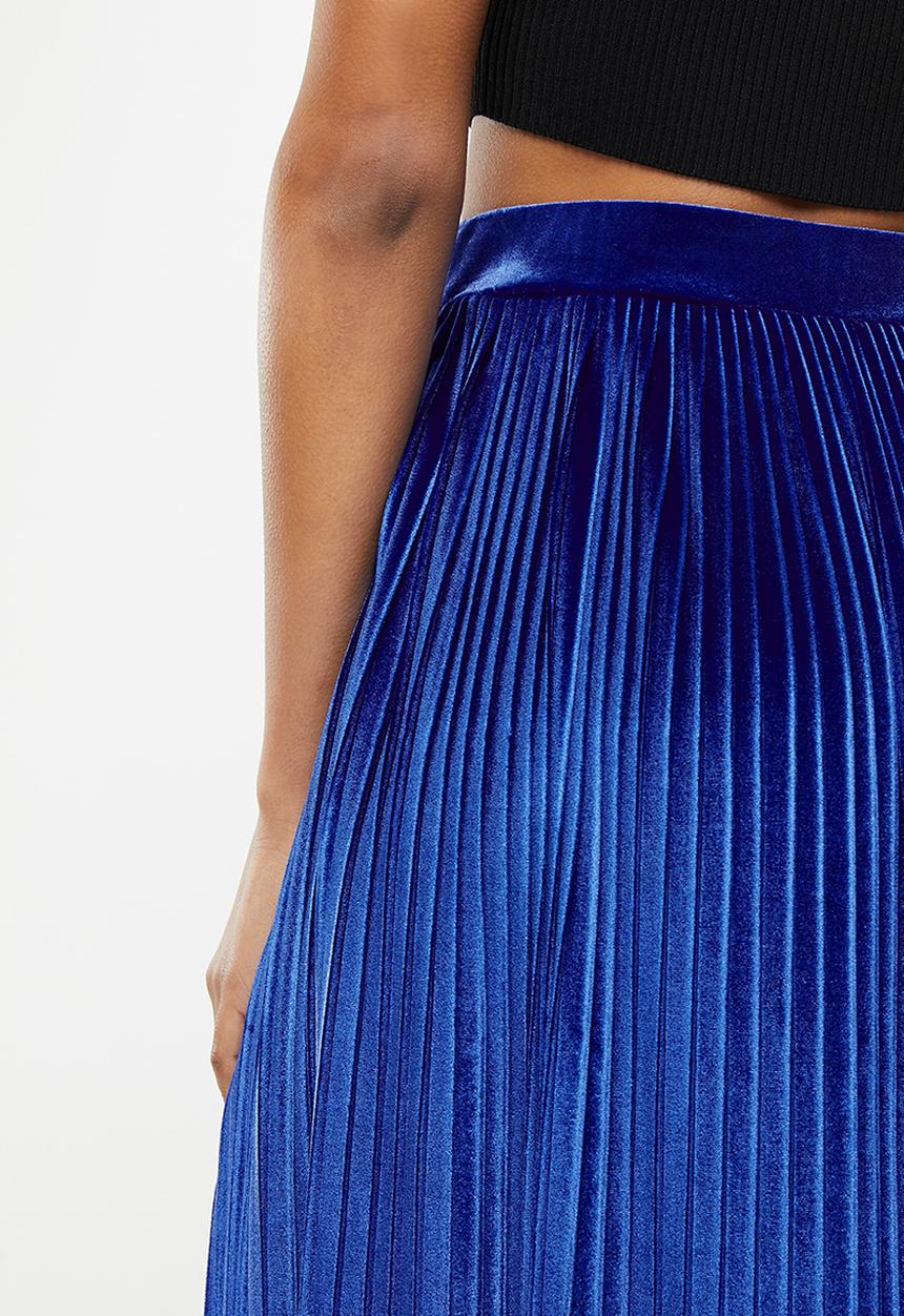 Me&B - Velvet maxi skirt - blue