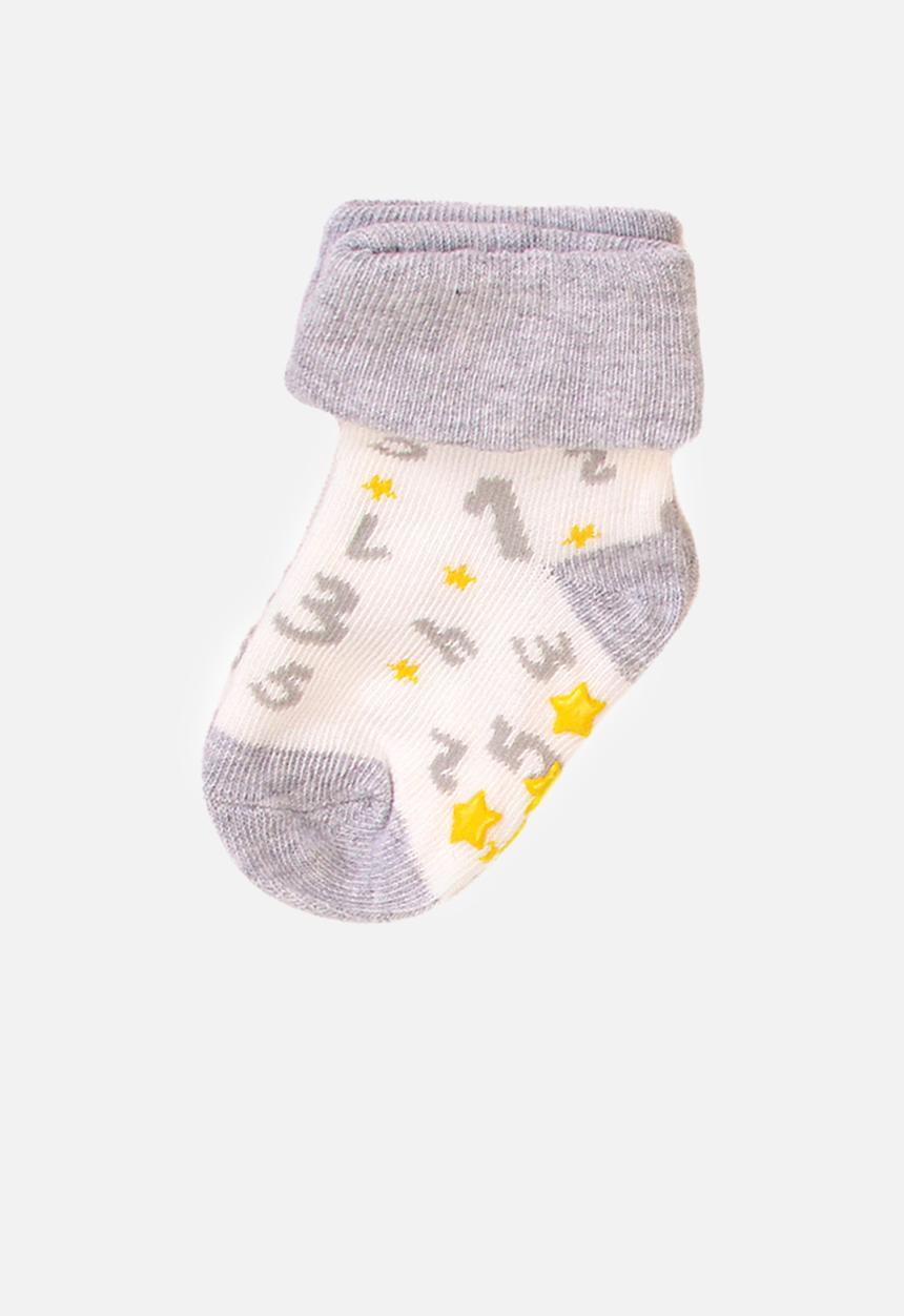 MINOTI - Boys 3-pack numbers rubber sole cuff socks - multi