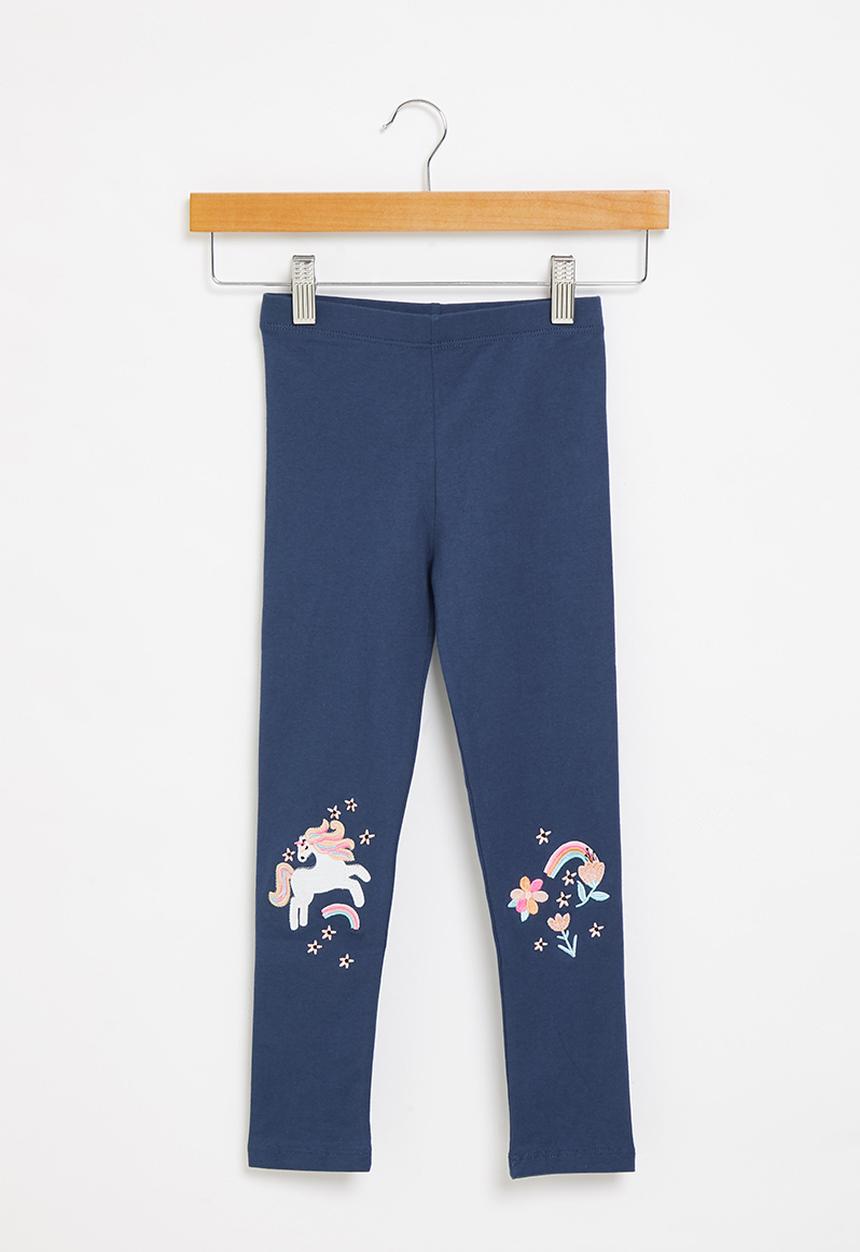Pop Candy - Girls unicorn legging - navy