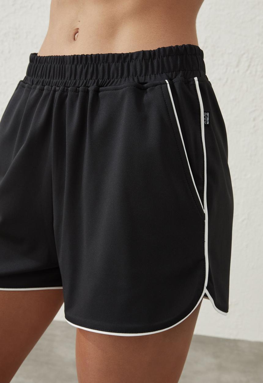 Cotton On - Active side stripe short - black