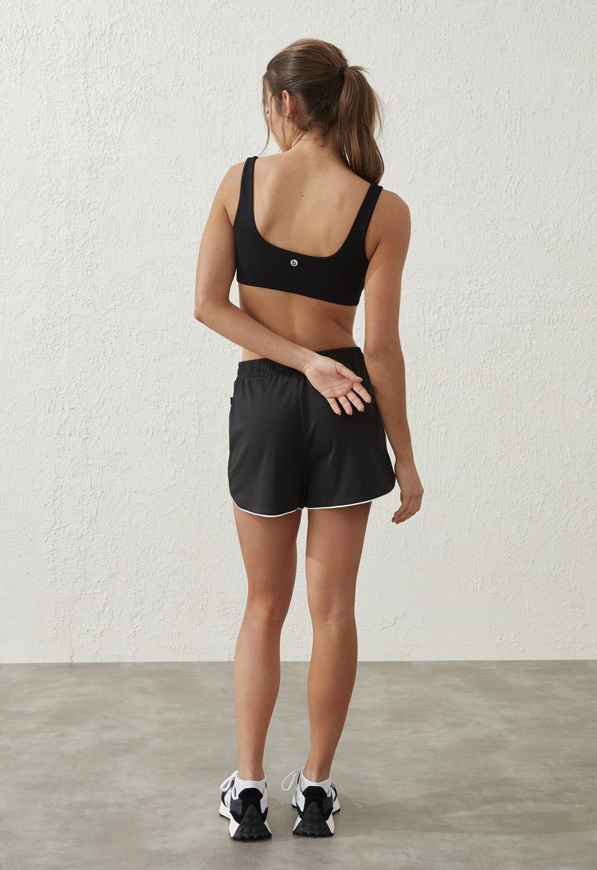Cotton On - Active side stripe short - black