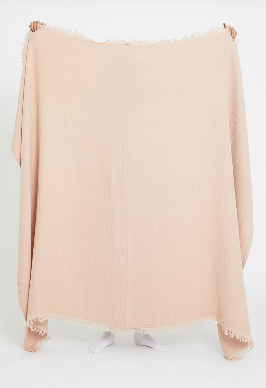 Sixth Floor - Waffle bed throw - rose dust