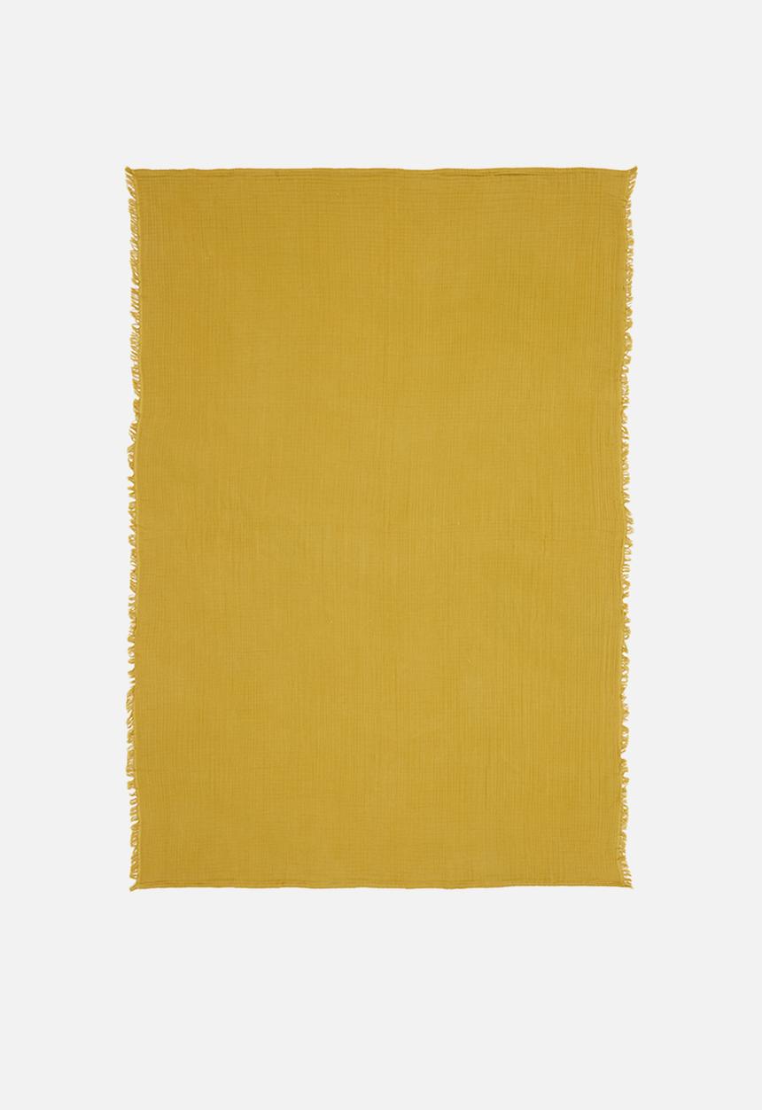 Sixth Floor - Waffle bed throw - mustard yellow