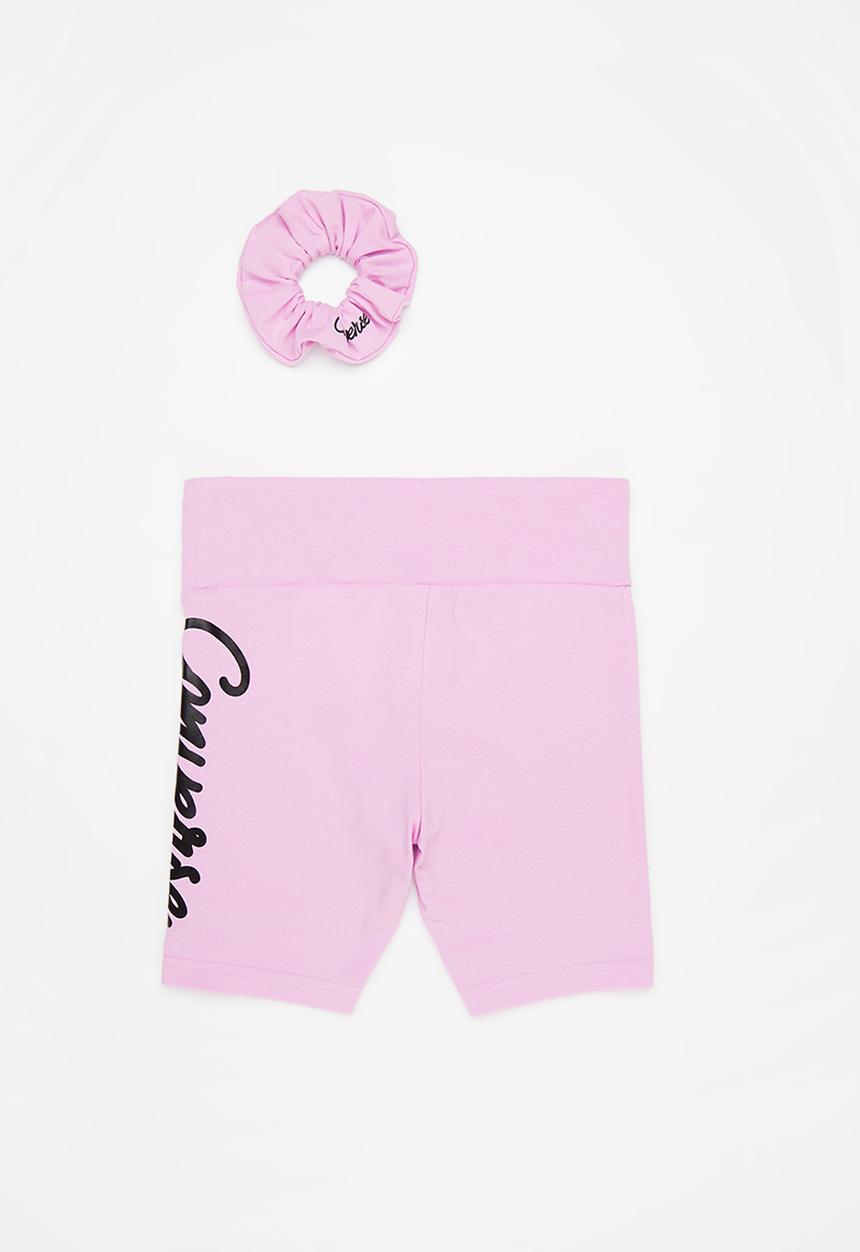 Converse - Cnvg printed shine biker short - converse beyond pink