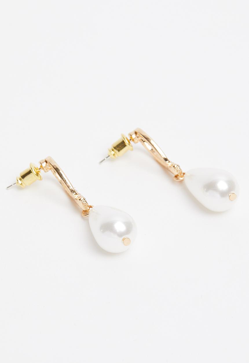 Superbalist - Grace faux pearl studs - gold & cream