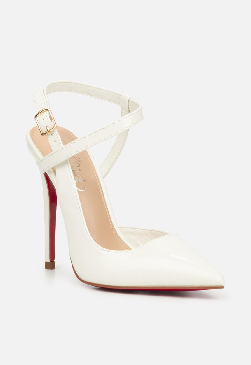 Miss Black - Lou24 barely there stiletto heel - white