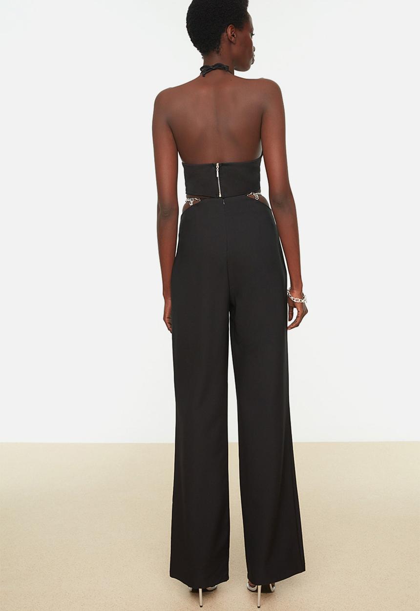 Trendyol - Chain waist detail trousers - black