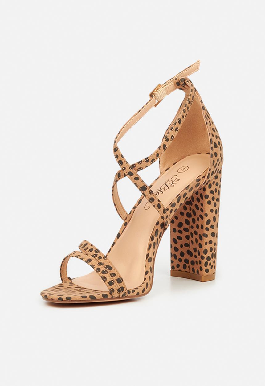 Miss Black - Border2 block heel - camel combo