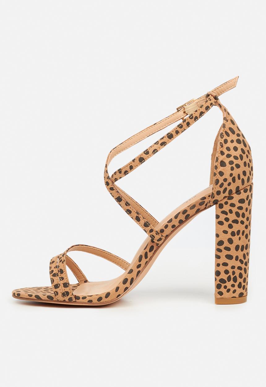 Miss Black - Border2 block heel - camel combo