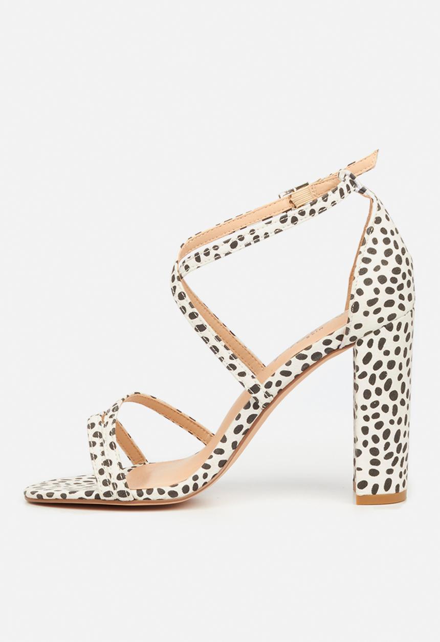 Miss Black - Border2 block heel - white combo