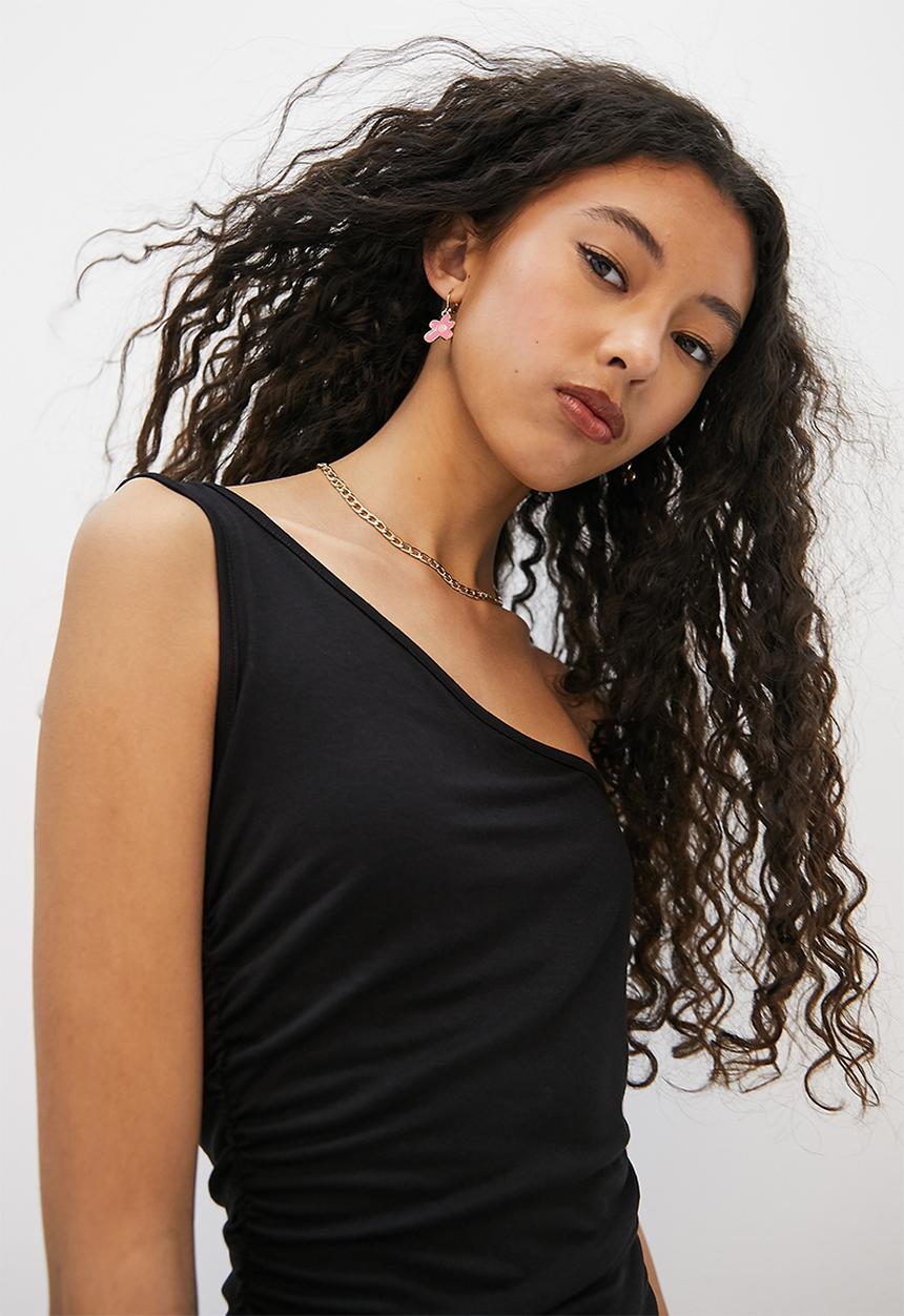 Blake - Assym bodycon mini dress - black