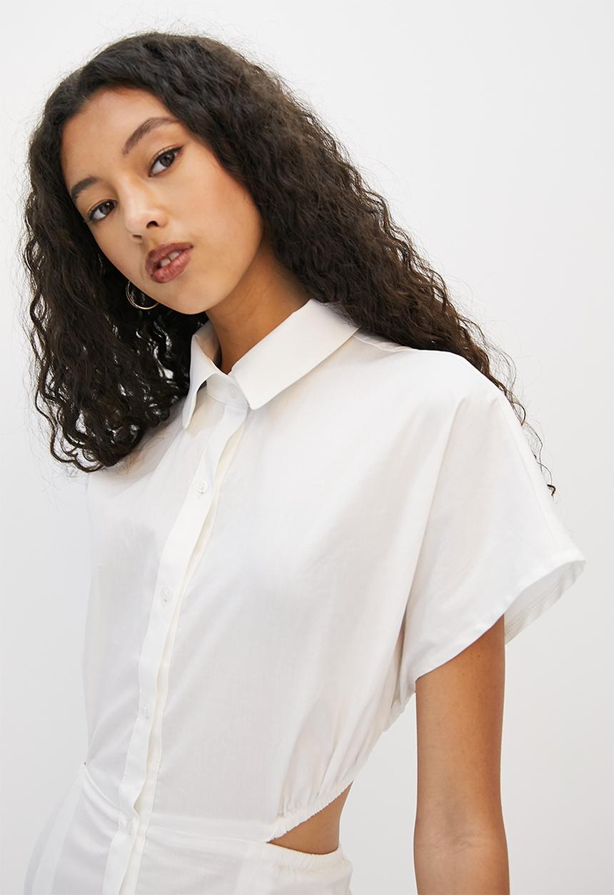 Blake - Cut out shirt dress - white