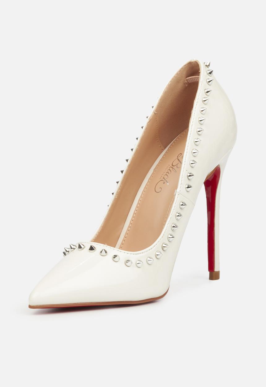 Miss Black - Lou25 barely there court heel - white