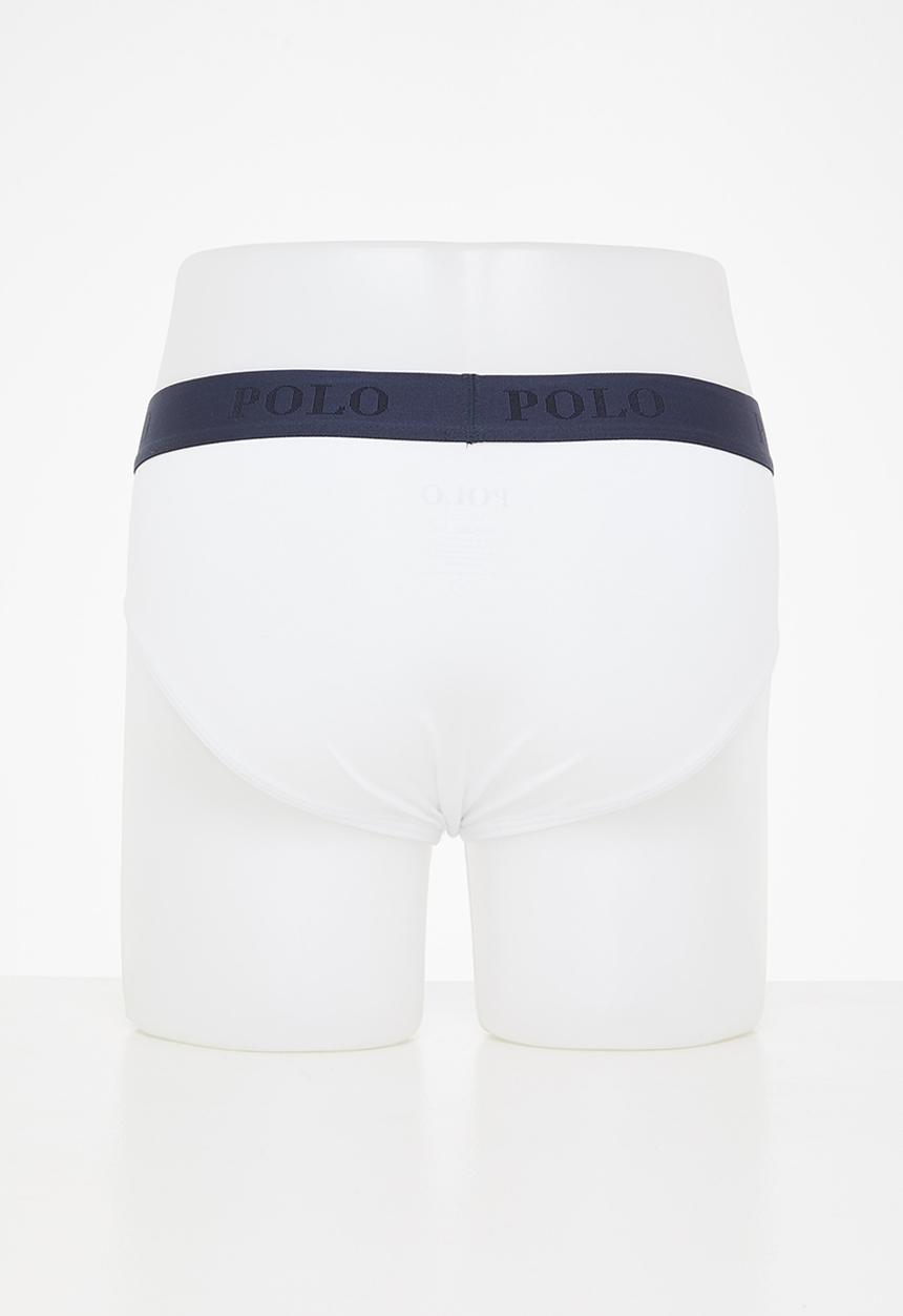POLO - Men plain knit briefs - white