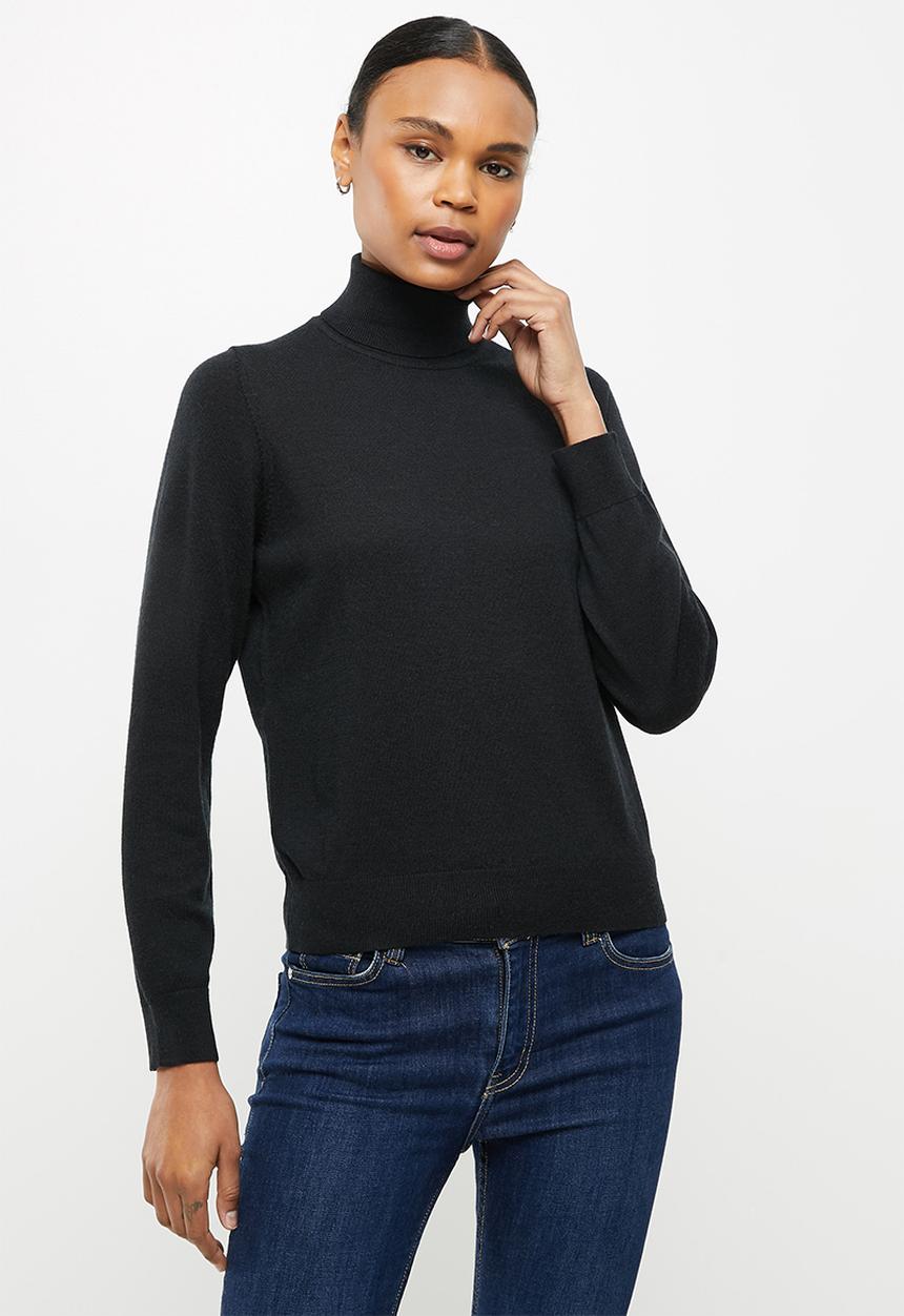 Superdry. - Studios merino roll neck - black