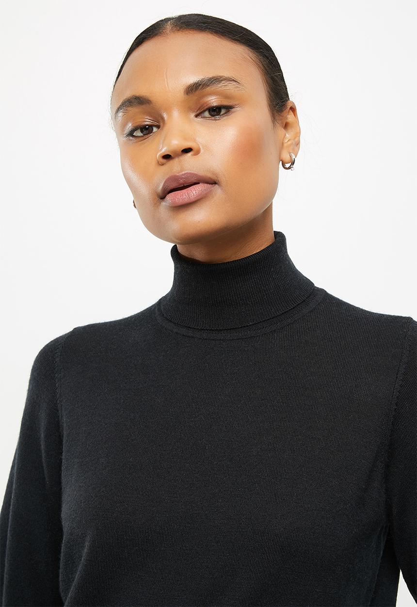 Superdry. - Studios merino roll neck - black