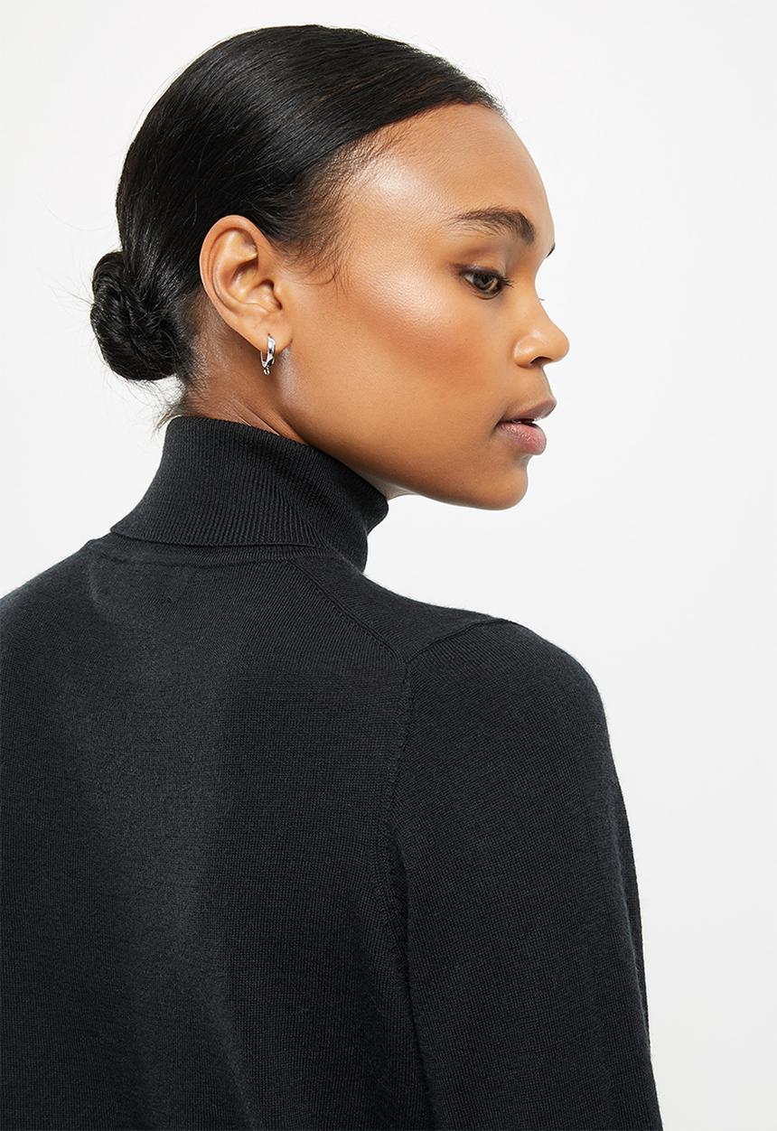Superdry. - Studios merino roll neck - black