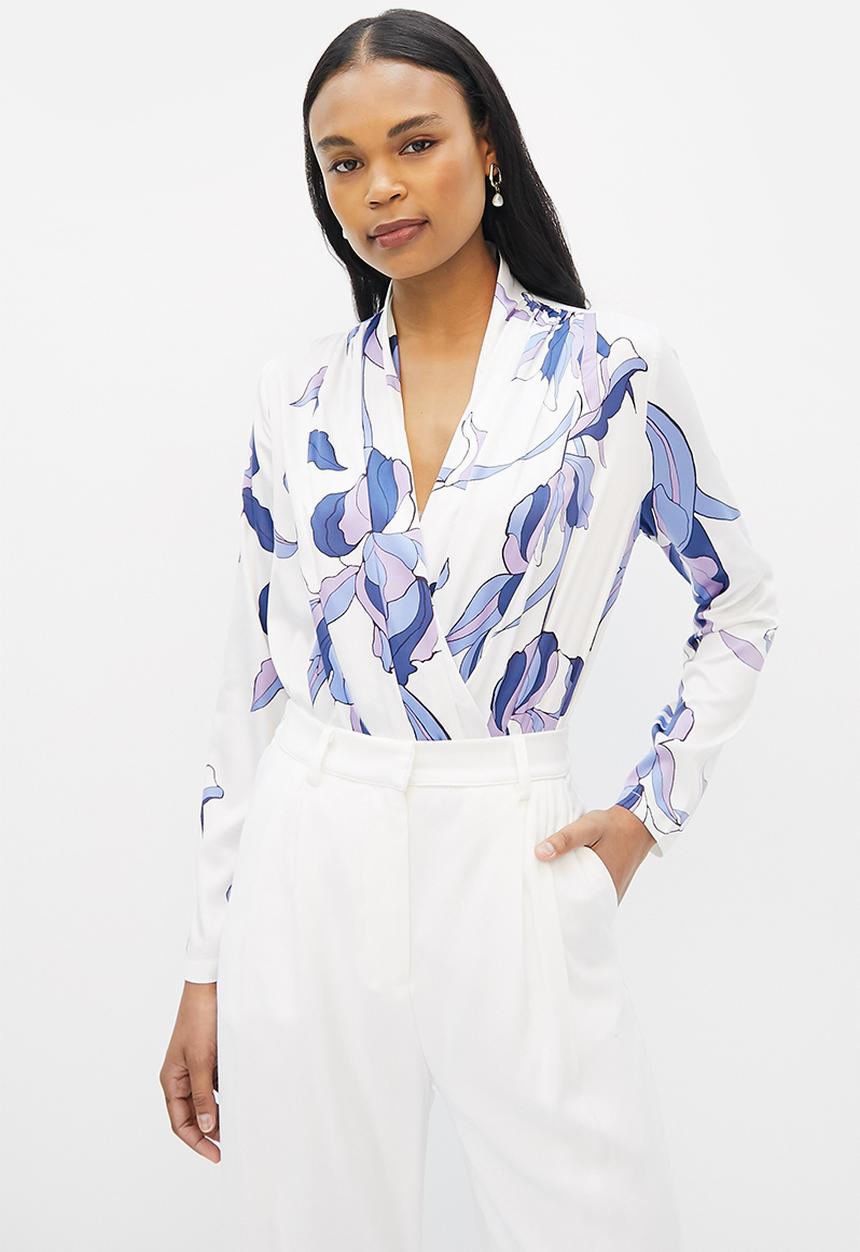MILLA - Satin wrap bodysuit - multi