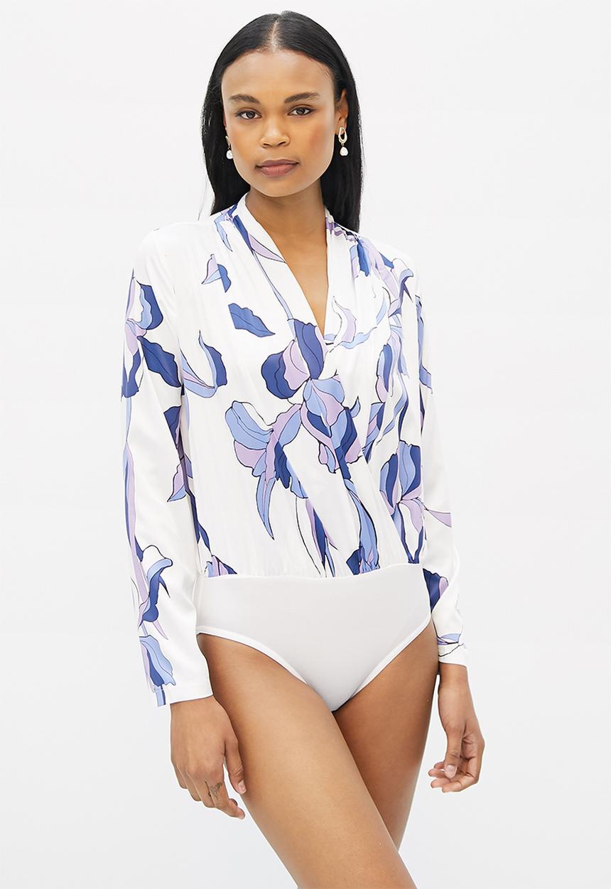 MILLA - Satin wrap bodysuit - multi
