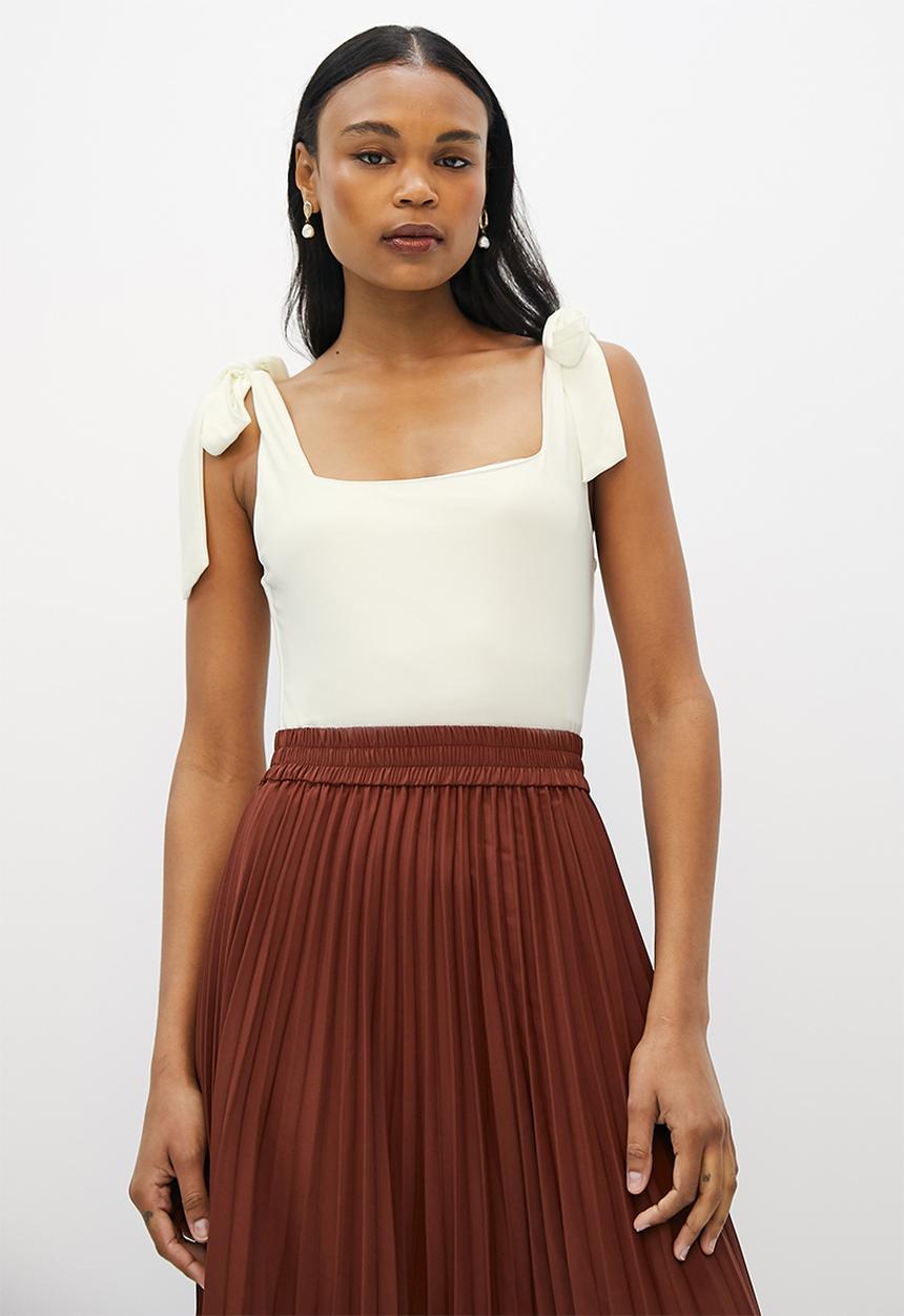MILLA - Shoulder tie bodysuit - ivory