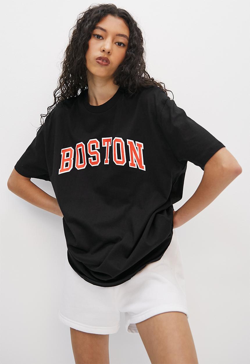 Blake - Oversized tee with placement print - black