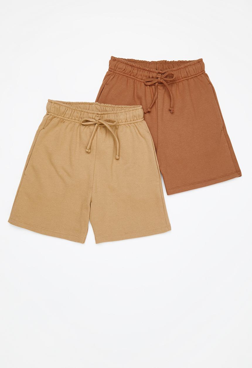 Superbalist - Older boys 2 pack sweat short - ochre & rust