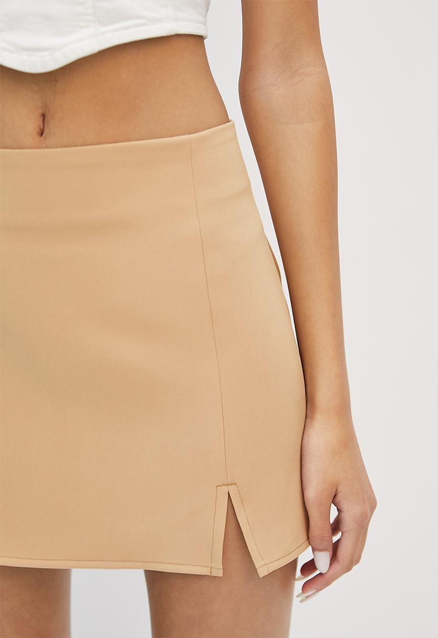 Blake - Co-ord aline micro mini skirt - stone
