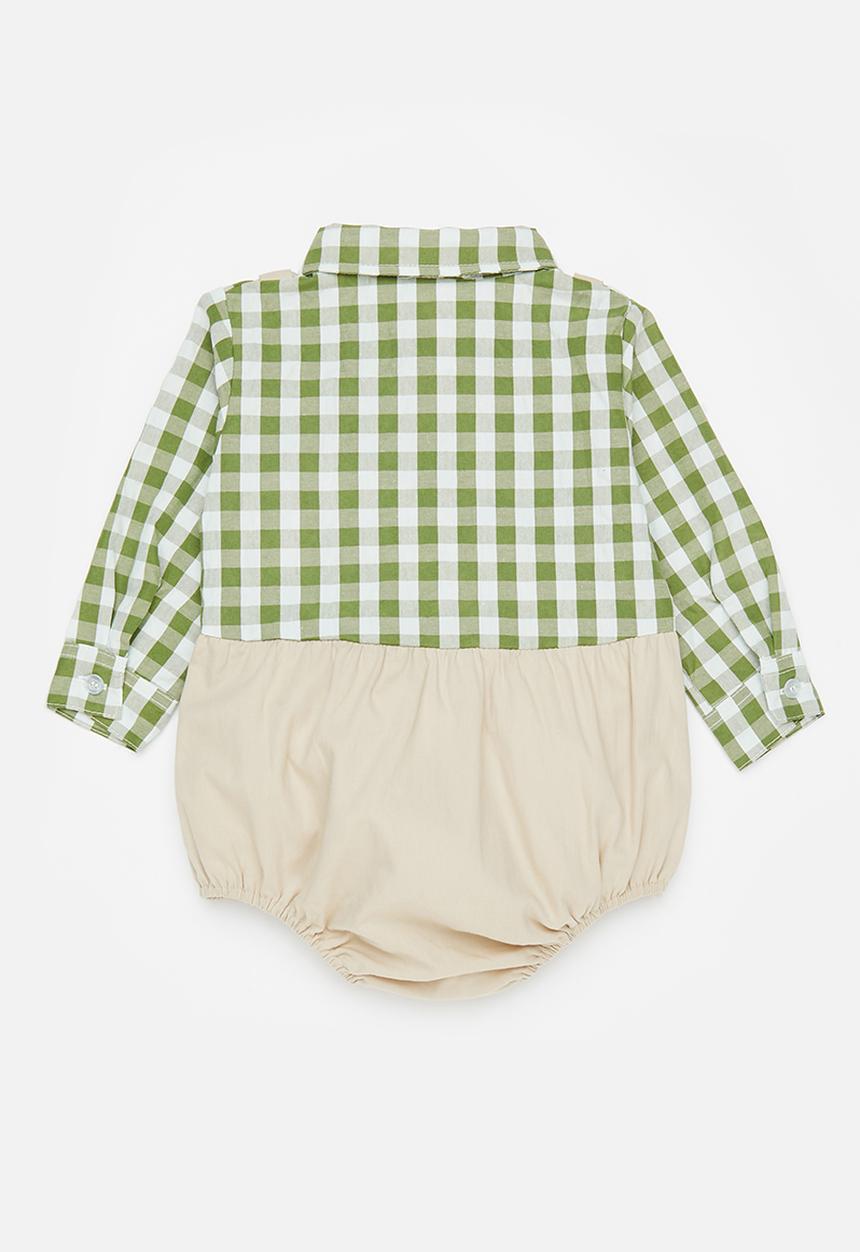 Pop Candy - Baby check romper - green