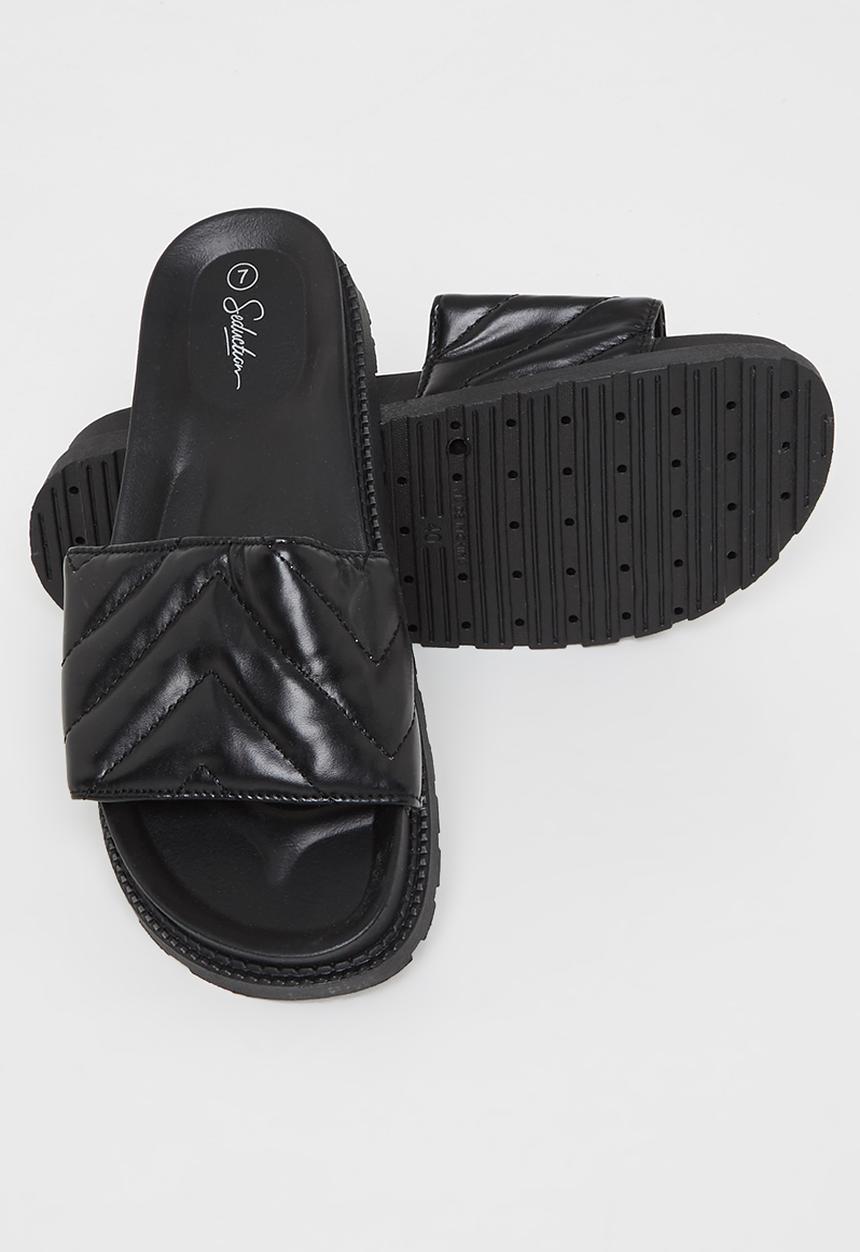 Seduction - Padded flatform slide - black