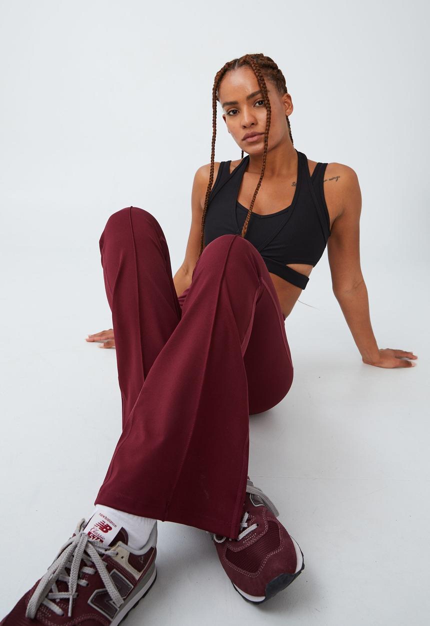 Cotton On - Yoga cut out full length flare - burgundy