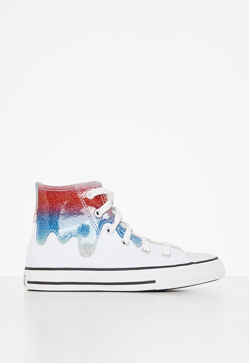 Converse - Chuck taylor all star glitter drip hi - white/natural ivory/red