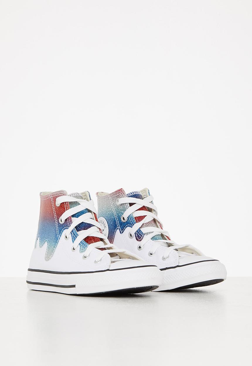 Converse - Chuck taylor all star glitter drip hi - white/natural ivory/red