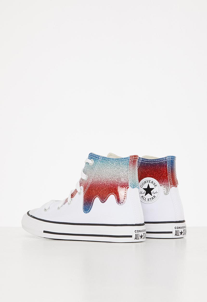 Converse - Chuck taylor all star glitter drip hi - white/natural ivory/red