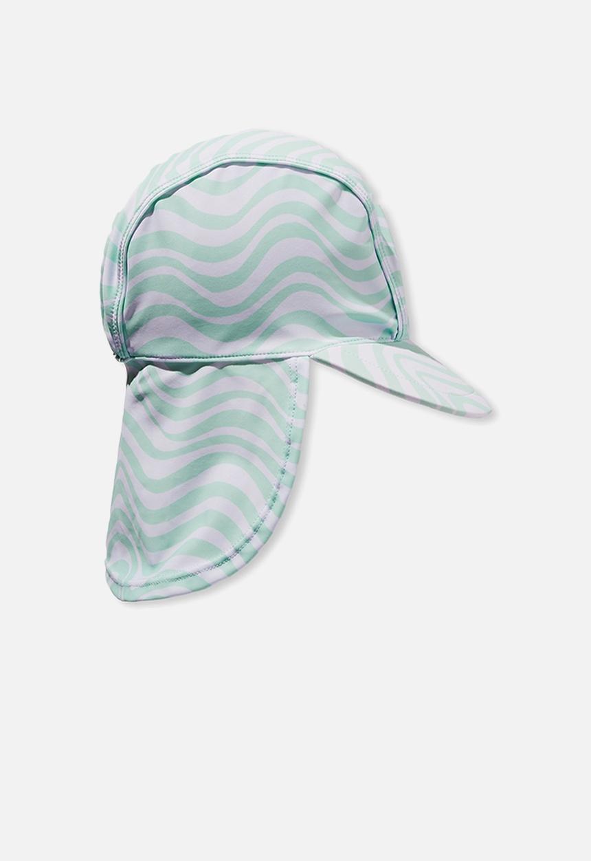 Cotton On - Sammy swim hat - funky green & frosty blue waves