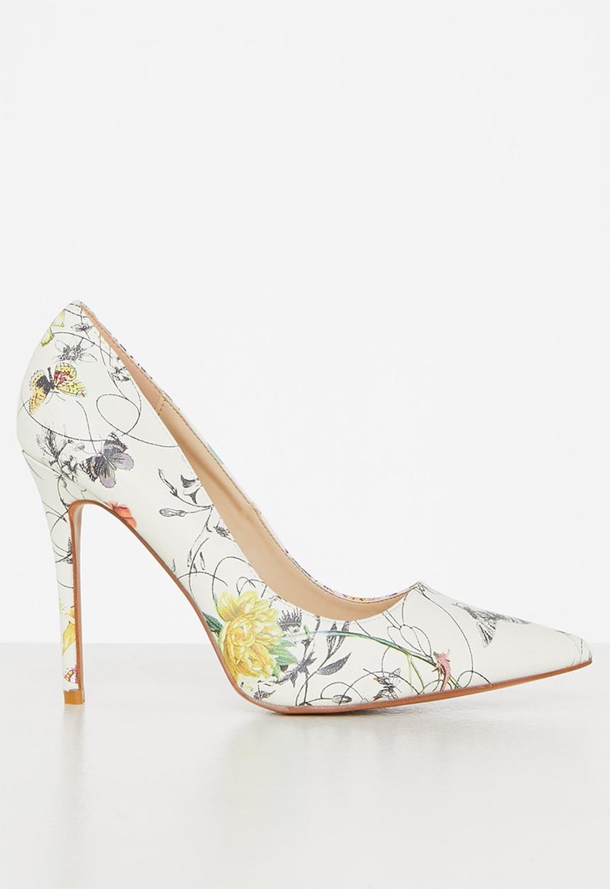 Madison® - Brandy stiletto court heel - white & yellow 