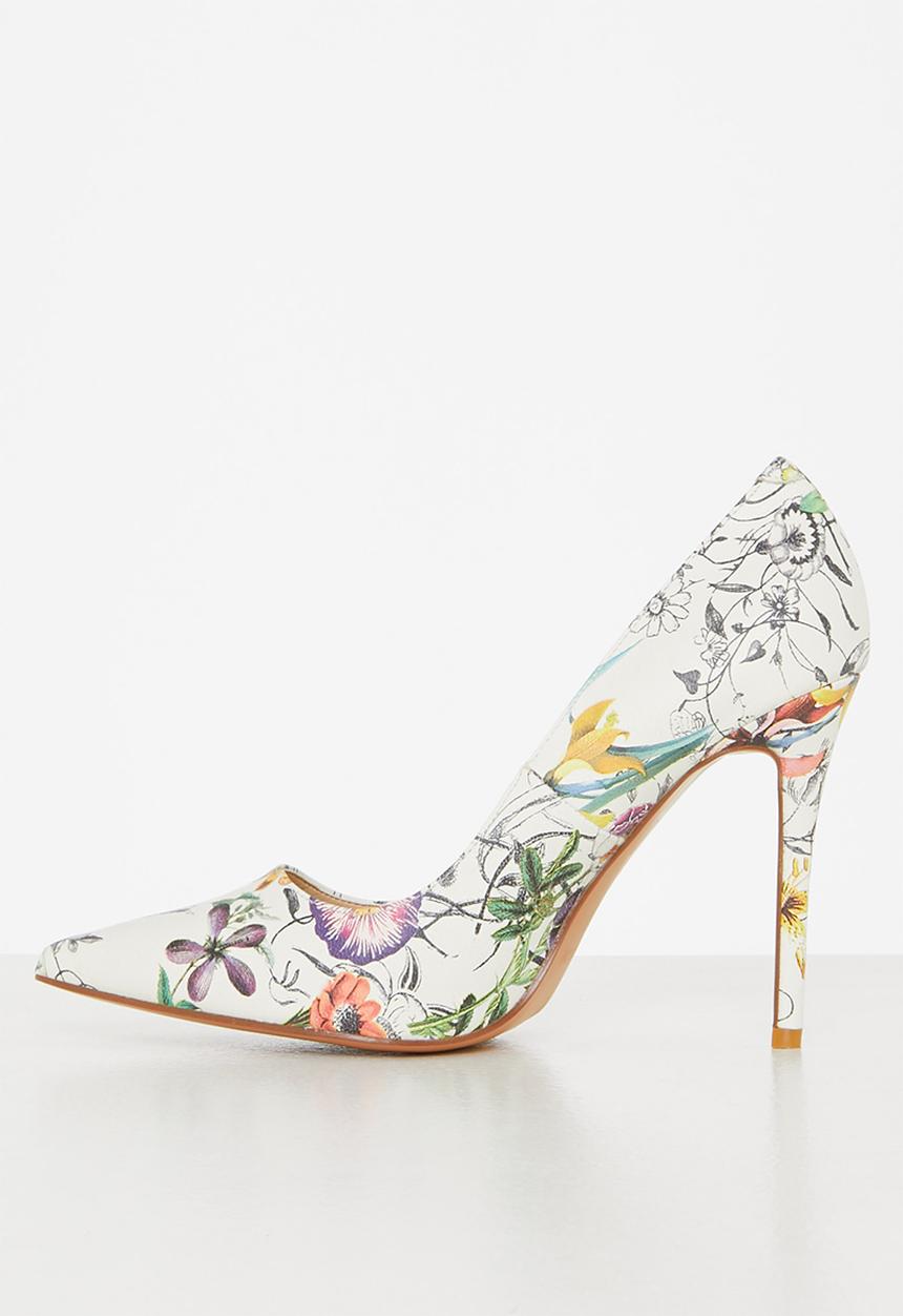 Madison® - Brandy stiletto court heel - white & yellow 