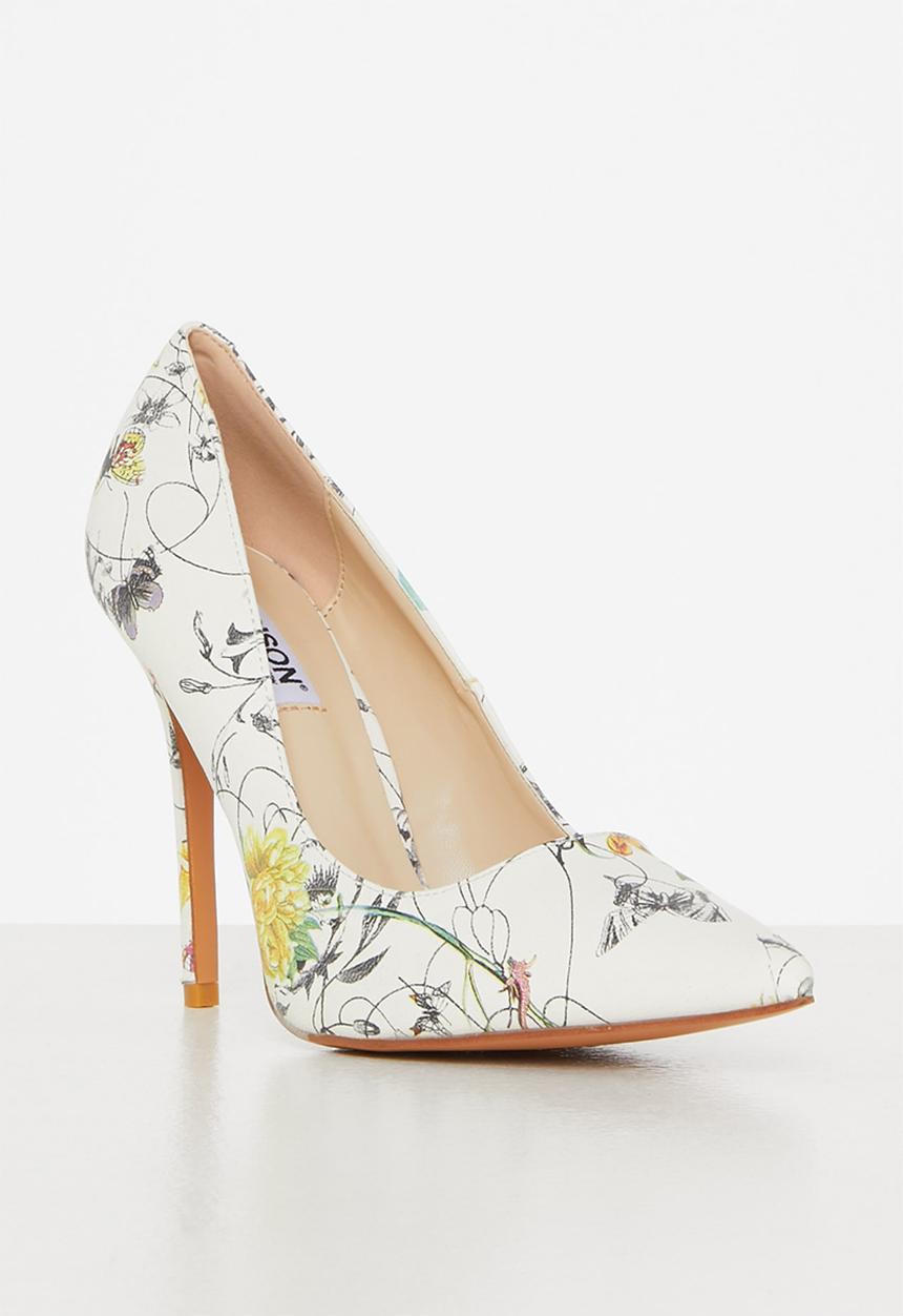 Madison® - Brandy stiletto court heel - white & yellow 