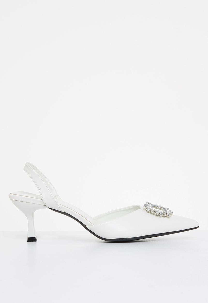 MILLA - Bonny bling detail slingback - white 