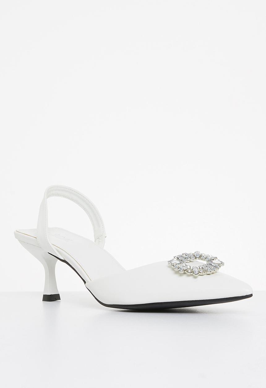 MILLA - Bonny bling detail slingback - white 