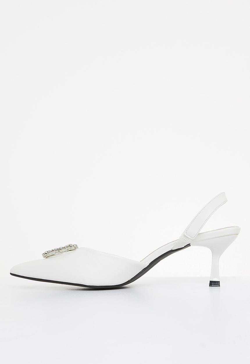 MILLA - Bonny bling detail slingback - white 