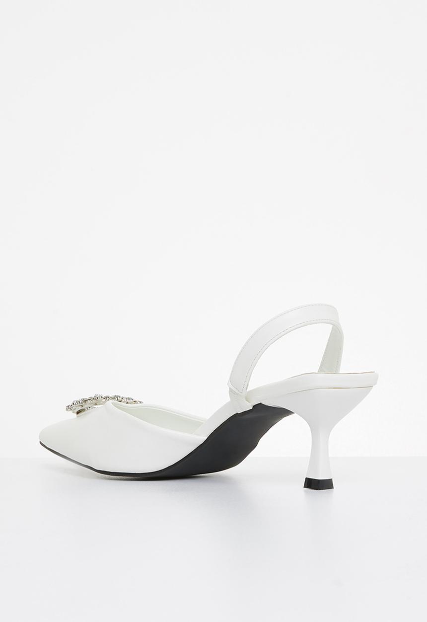 MILLA - Bonny bling detail slingback - white 