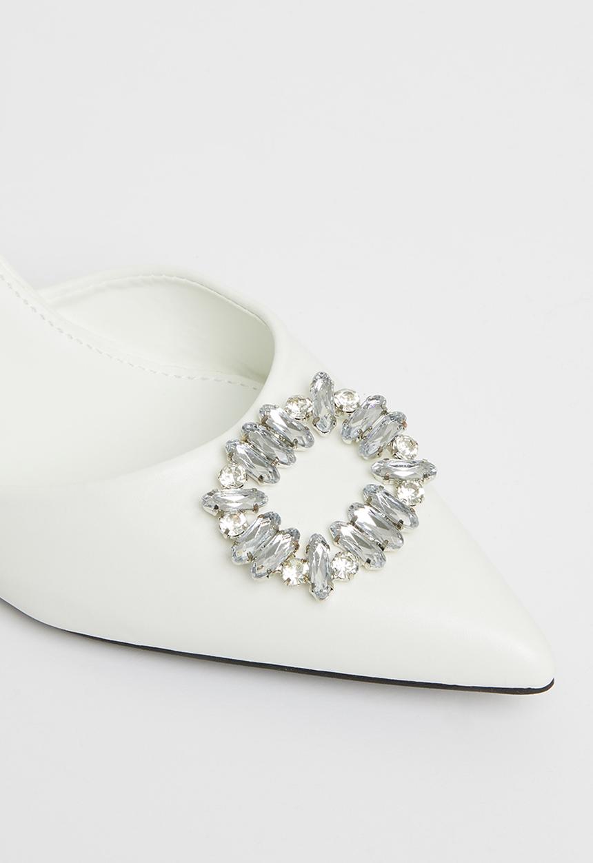 MILLA - Bonny bling detail slingback - white 