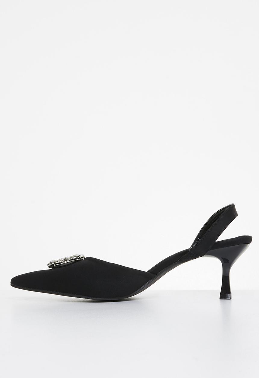 MILLA - Bonny bling detail slingback - black