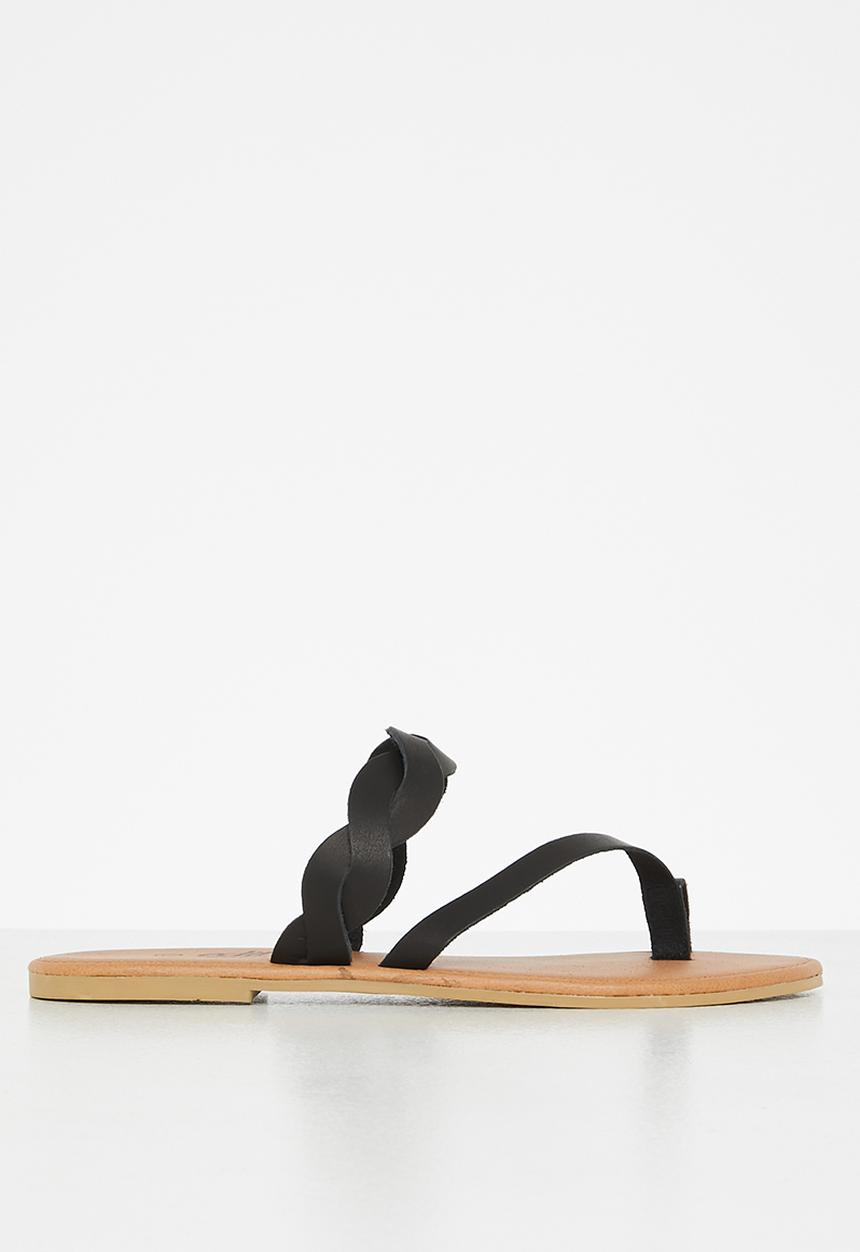 edit - Mika toe post sandal - black