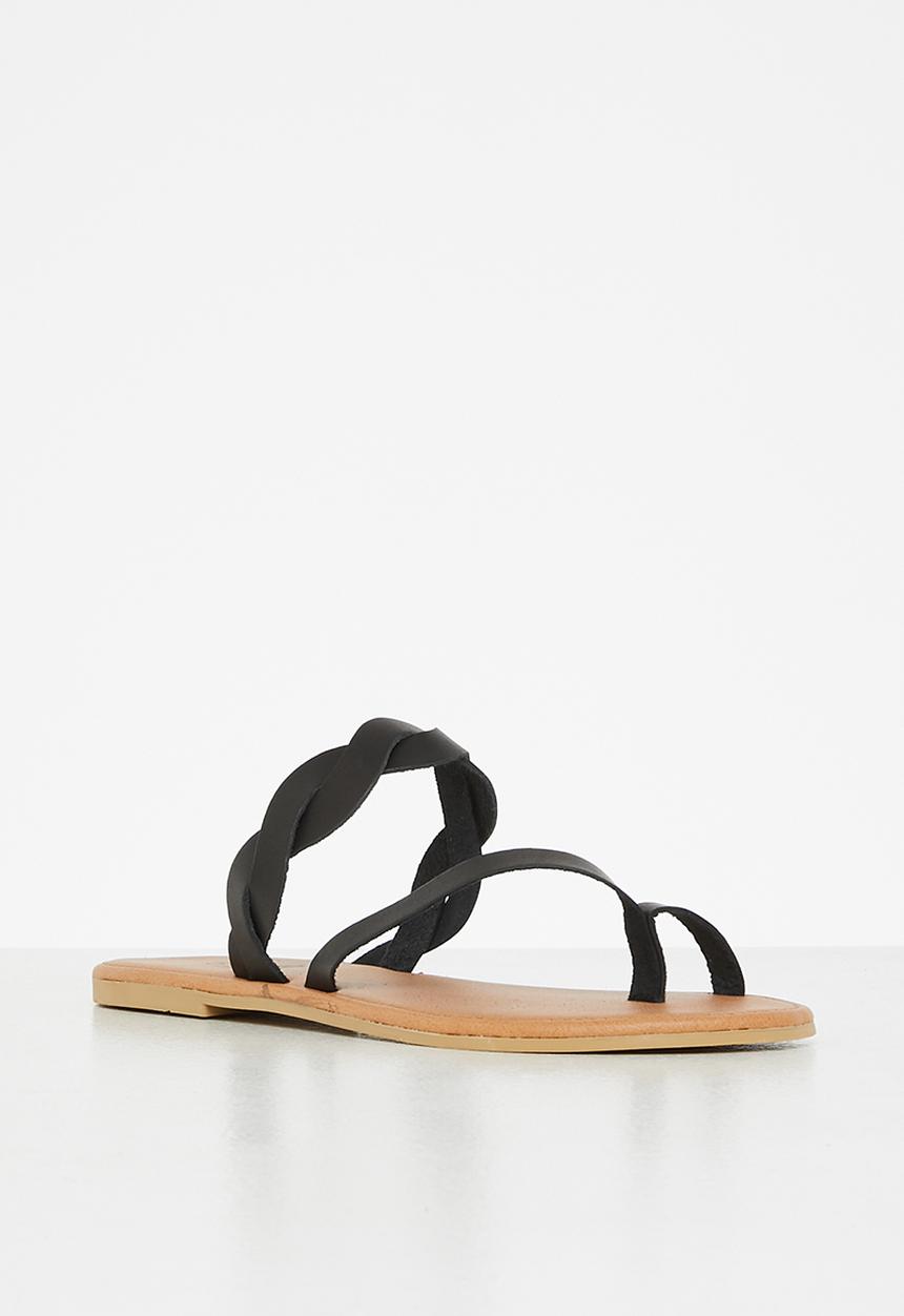 edit - Mika toe post sandal - black